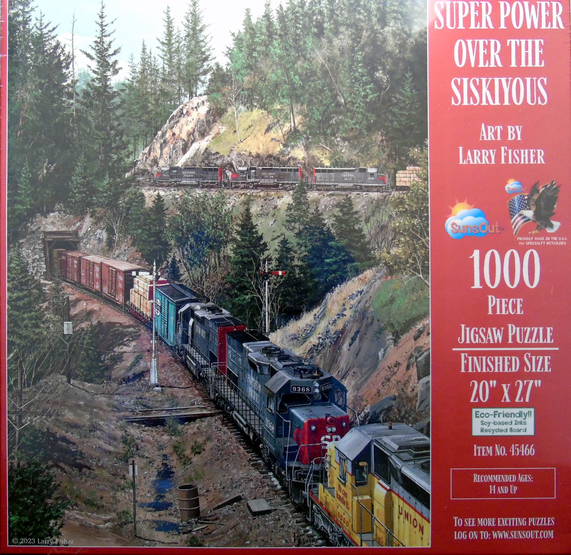 SunsOut Super Power Over The Siskiyous Train Puzzle